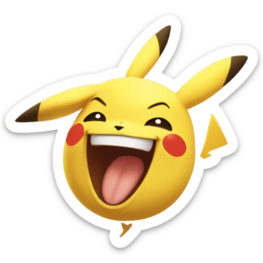 pikachu face laugh sticker