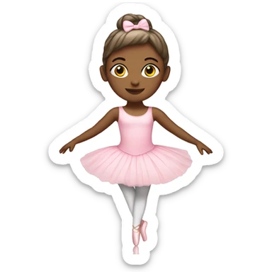 White ballerina wearing pink sticker