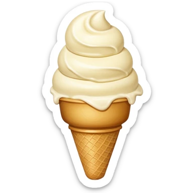 A single scoop of ice cream, smooth and creamy texture, glossy and soft, realistic, high detail, simple and cute design, isolated on white background, centered composition
 sticker