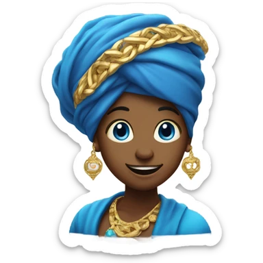 A blue genie (akinator) sticker
