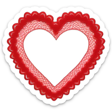Red lace heart frame  sticker