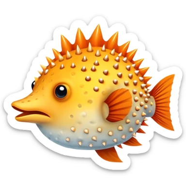 All Orange Arizona Cardinals PufferFish with Spikes sticker