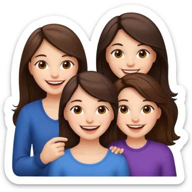 three brunette best friend girls sticker