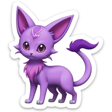 Purrloin-Espeon-Skitty-Pokémon-Fakémon-hybrid-creature (full body) sticker