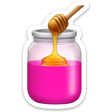 Hot pink jar of honey with wand  sticker