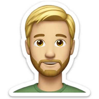 21 year guy with short blonde straight hair and short beard sticker