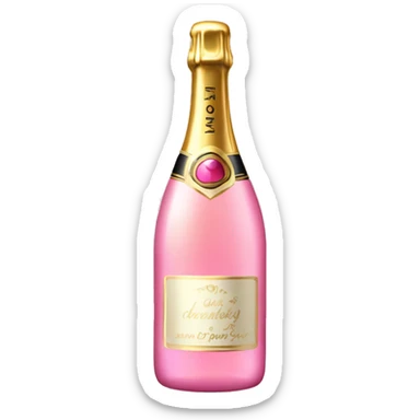 champagner bottle pink sticker