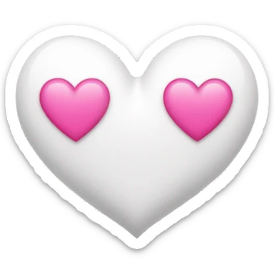 white heart + pink heart sticker