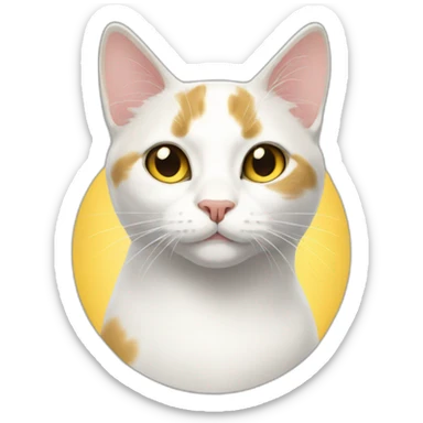 Yellow white black mix cat sticker