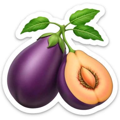 Egg plant inside peach sticker