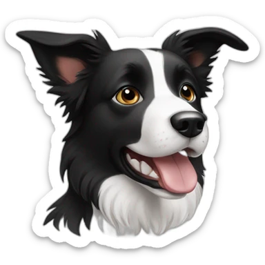 Short hair border collie black and white sticker