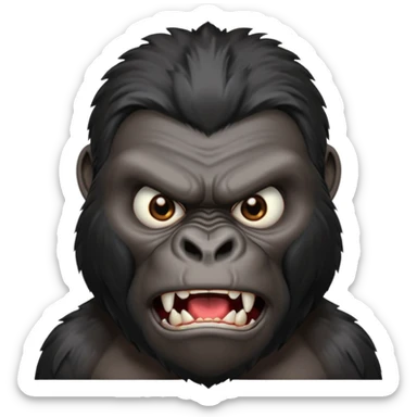 A black gorilla angry face sticker