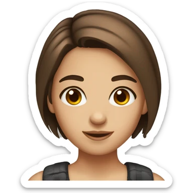 Girl whit brown eyes and short brown hair  sticker