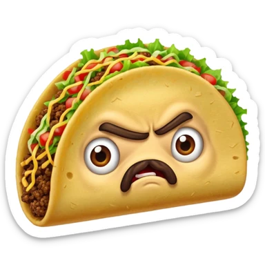 angry taco sticker