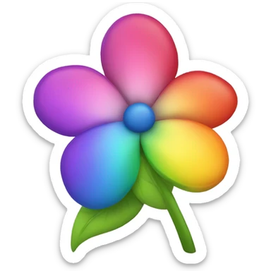 rainbow flower sticker