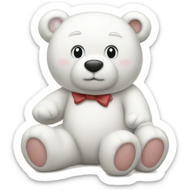 White teddy bear from heart sticker