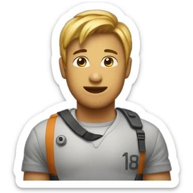 number 18 with plus  sticker