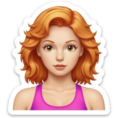 Strawberry Blonde woman in 80s exercise clothing sticker