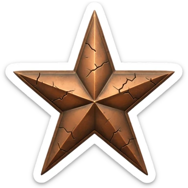 Concept: A single, bronze-colored military star (like a Bronze Star or a general's star) that is slightly faded or has a "crack" graphic running through it.

Color: Faded bronze or dark gold. sticker