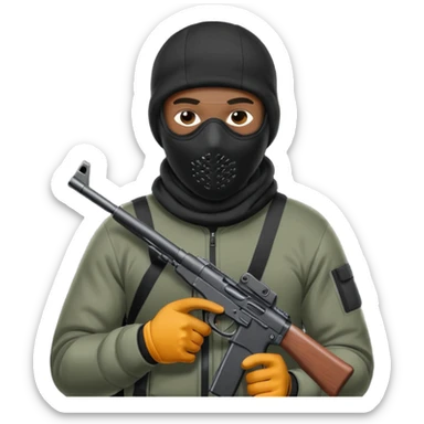 Nike ski mask black man with gun sticker