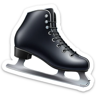 An icon showing close-up speed skating boots with long blades gliding across smooth ice. In the background, a professional racing track curves through a snowy winter landscape with mountains and pine trees under a bright sky. Transparent background enhances the dynamic scene. sticker