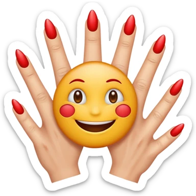Smile emoji with nails sticker
