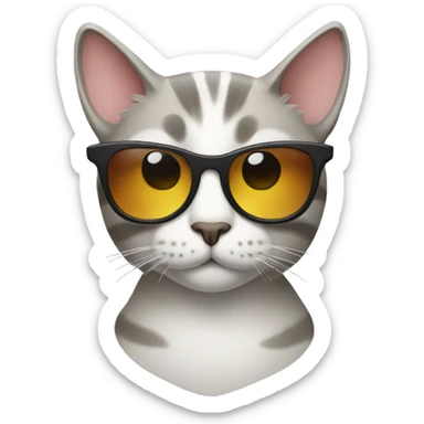 Cat with sunglasses sticker