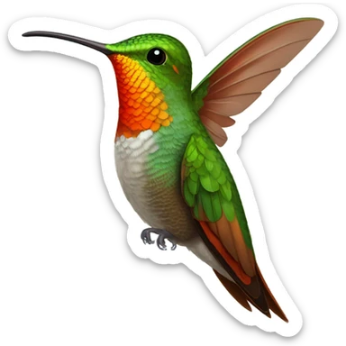 roufus tailed hunnmingbird sticker