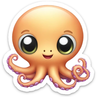 Cute little baby sea octopus sticker