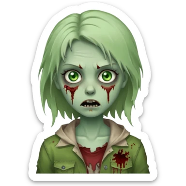 Zombie girl sticker