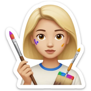 artiste peintre à sticker