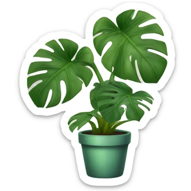 potted monstera plant sticker