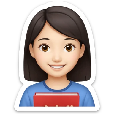 A Asian girl showing a math test with 100% on it sticker