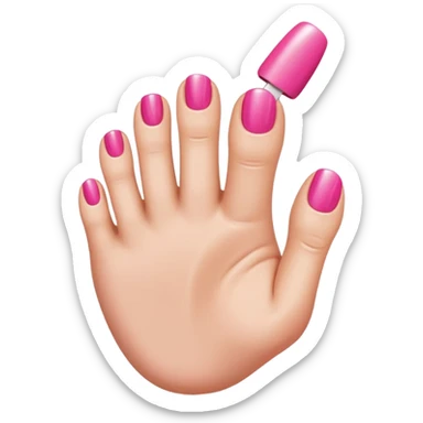Crest an emoji of toes being painted with nail polish brush  sticker