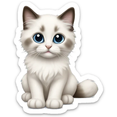 Ragdoll kitten sitting  sticker