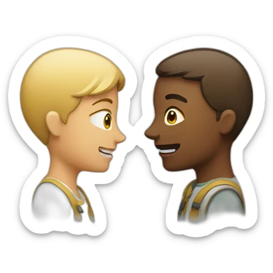 Two people talking sticker
