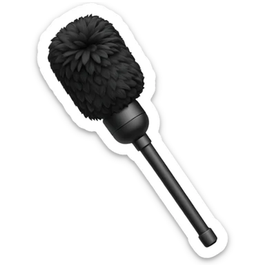 boom fluffy microphone with stick sticker