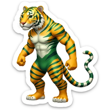 full body strong green tiger sticker