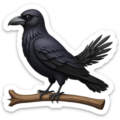a cartoon Viking raven sticker