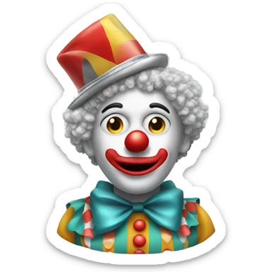 Clown with tinfoil hat sticker