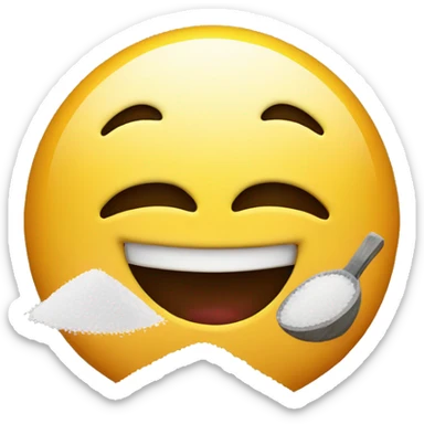 smiling emoji with a pile of salt sticker