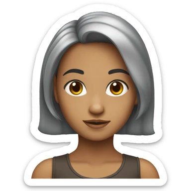 Uma menina de pele , cabelos lisos  sticker