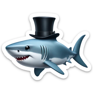 Shark with a top hat sticker