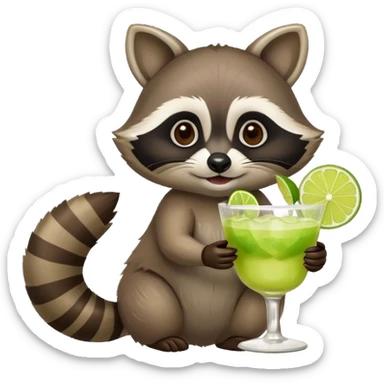 racoon having margarita sticker