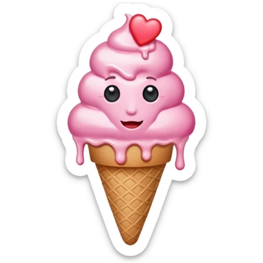 heart summer sun heat ice cream heart sticker