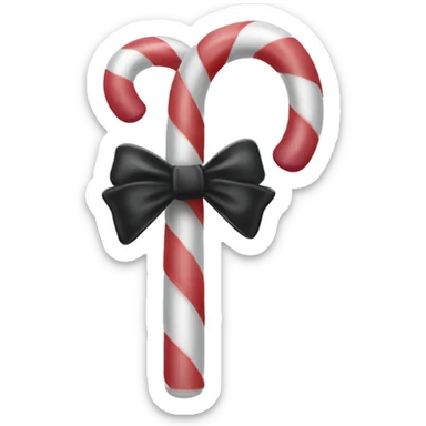 Light grey candy canes, with black bow on it sticker