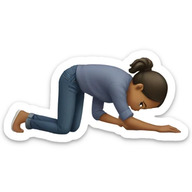 Girl picking something up off the floor  sticker