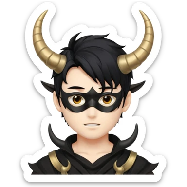 Masked anime boy whit horns sticker