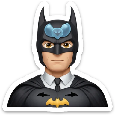 caucasian batman standing sticker
