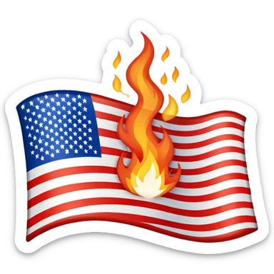 Burning american flag so much fire sticker